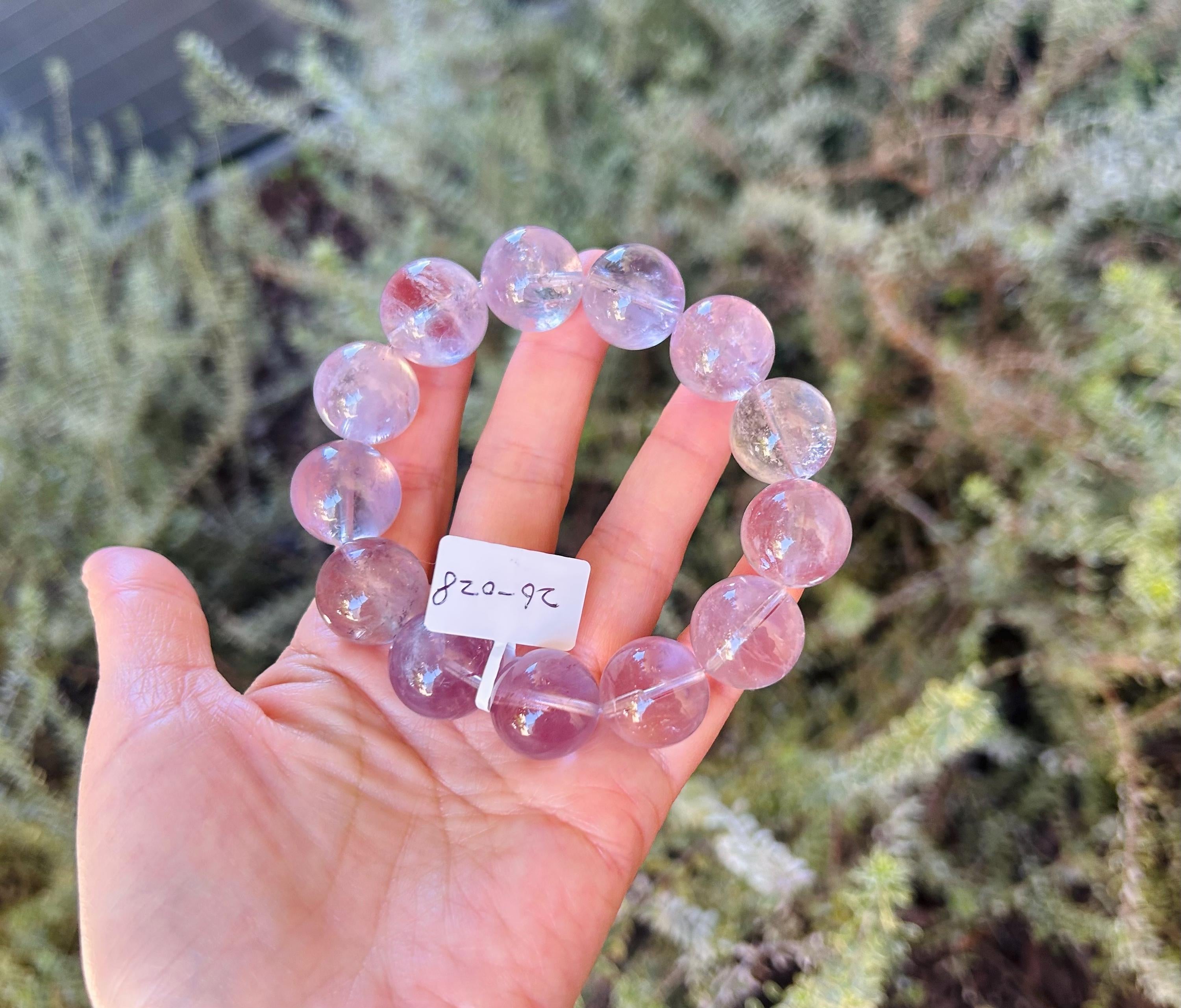 Light purple Natural Chunky Amethyst Beaded Bracelet, 17mm chunky amethyst beads, Healing Stone, Fits up to 17.2cm wrist)  (26-028)