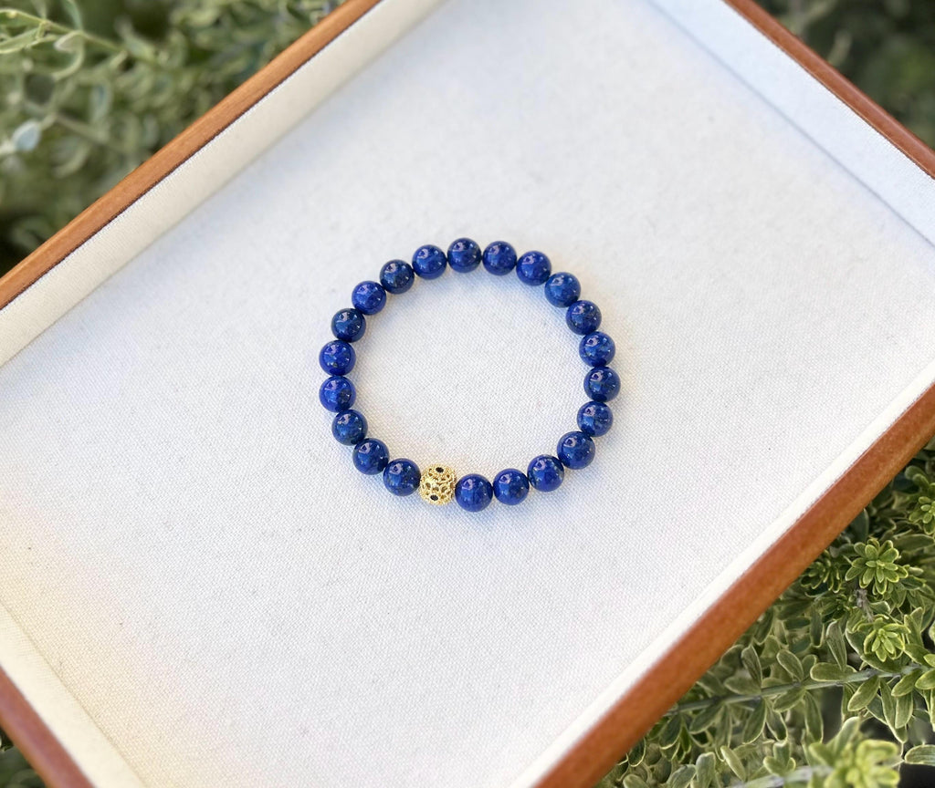 Good quality Lapis Lazuli Stretch Bracelet Natural Blue Gemstone Bracelet Friendship Bracelet, great gift for all