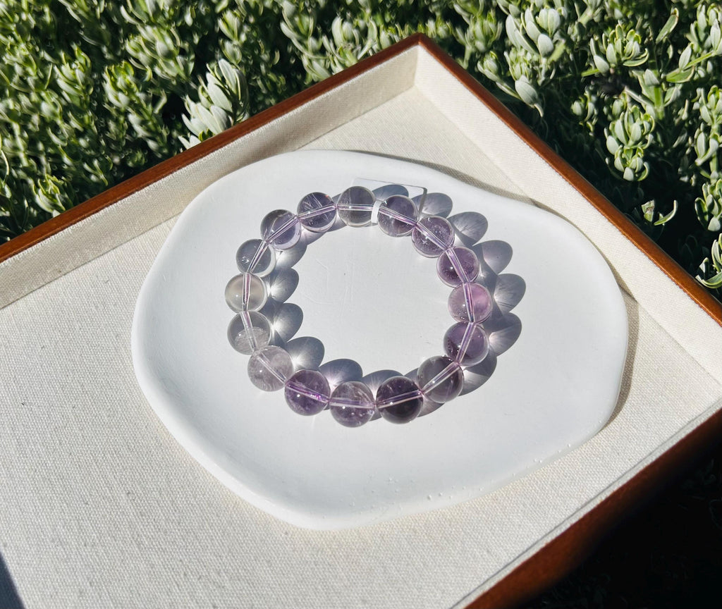 Natural Chunky light color Amethyst Beaded Bracelet, 13mm+ chunky amethyst beads bracelet, Healing Stone, Fits up to 17.5cm wrist)  (26-078)