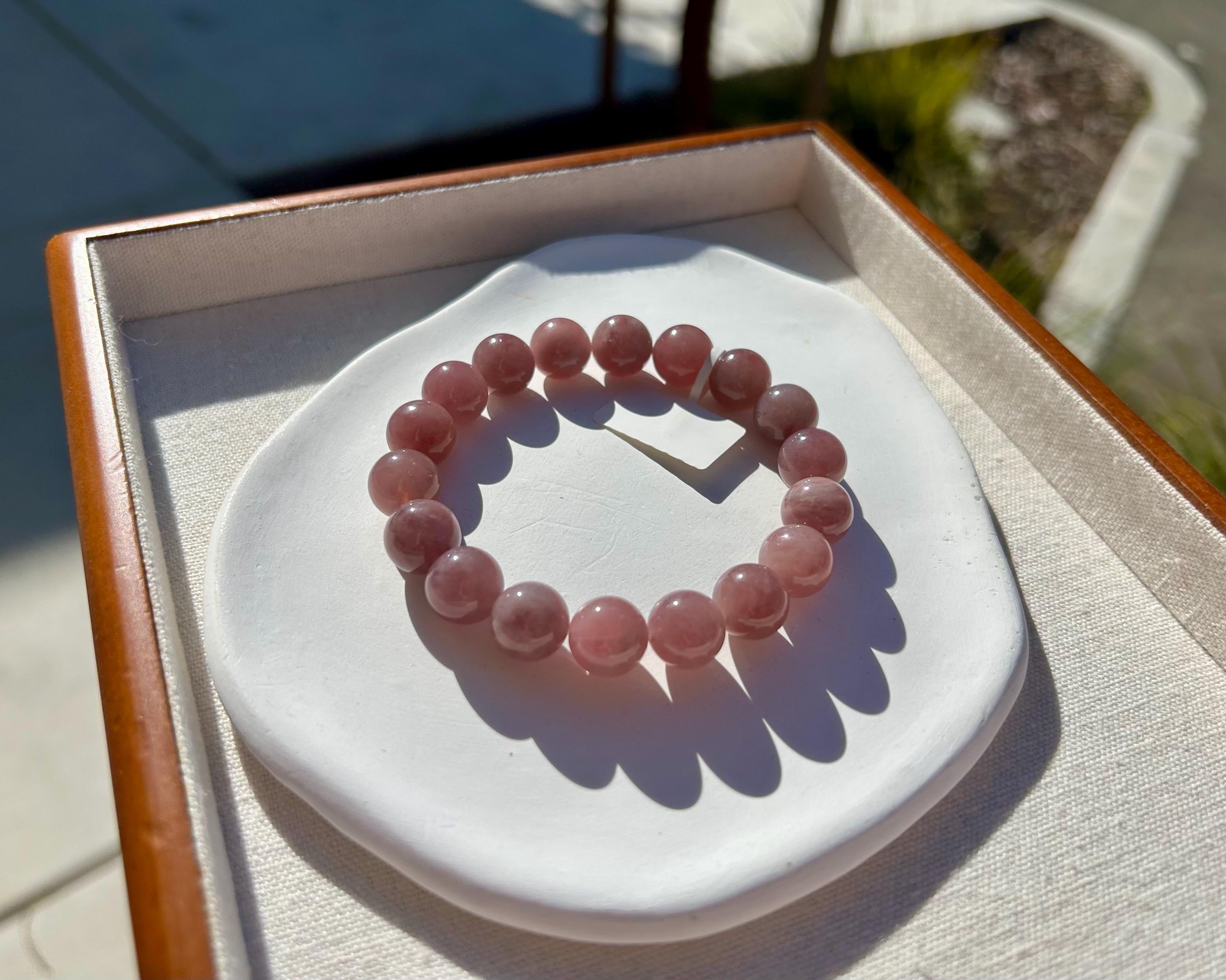 Large size bracelet, Purple Rose Quartz beads Bracelet, 11.5mm beads, Fits up to 17.5cm wrist. (25-205)