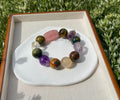 High quality Chunky Pietersite beads bracelet, with multiple color quartz beads, 18mm round Pietersite beads, fits up to 17cm wrist (26-111)