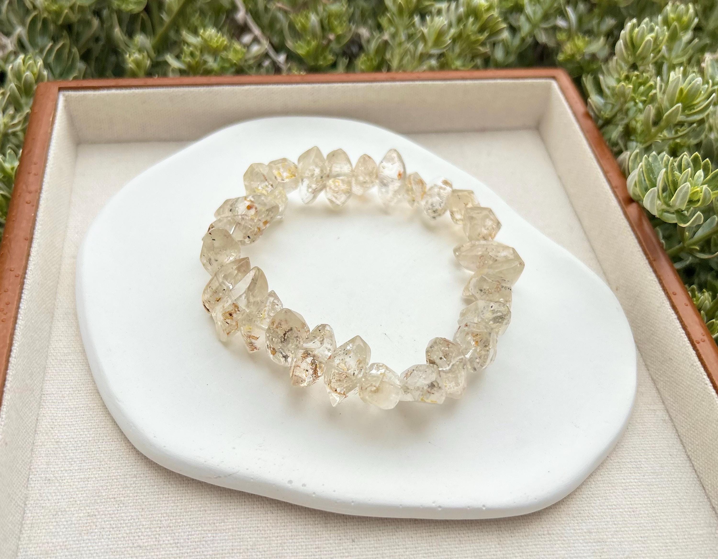 High quality UV Reactive Lightning Phantom Quartz – Raw Double Terminated healing crystal, Fits up to 18cm wrist (25-164）