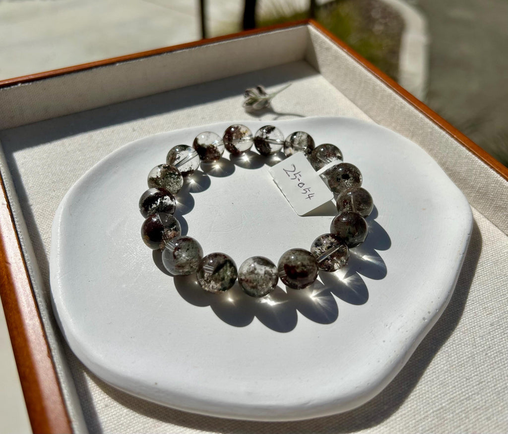 Rare seen beautiful colors phantom clean quartz beads bracelet, Chunky Crystal Beads Bracelet (25-054) (Fits up to 19cm wrist)