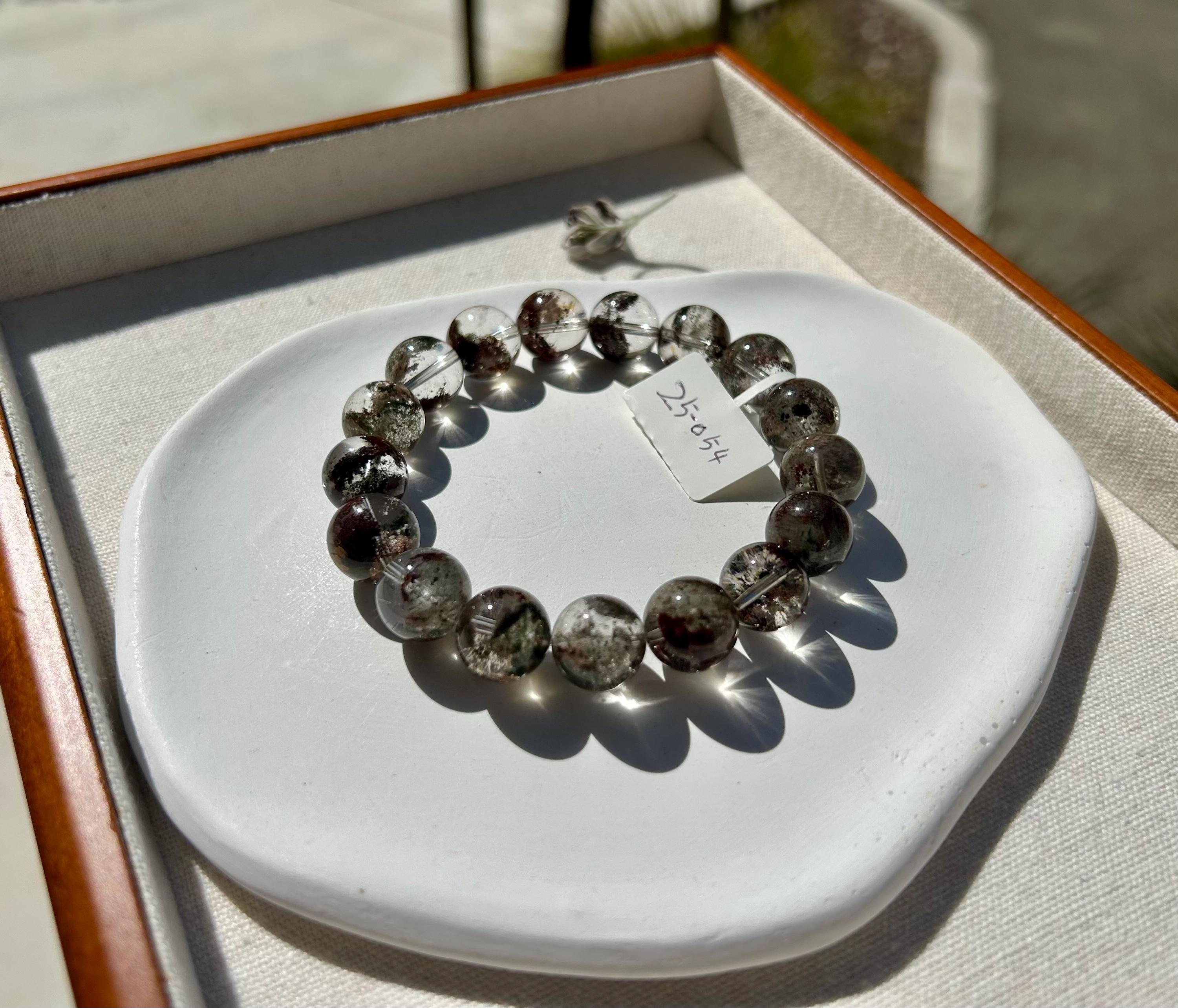 Rare seen beautiful colors phantom clean quartz beads bracelet, Chunky Crystal Beads Bracelet (25-054) (Fits up to 19cm wrist)