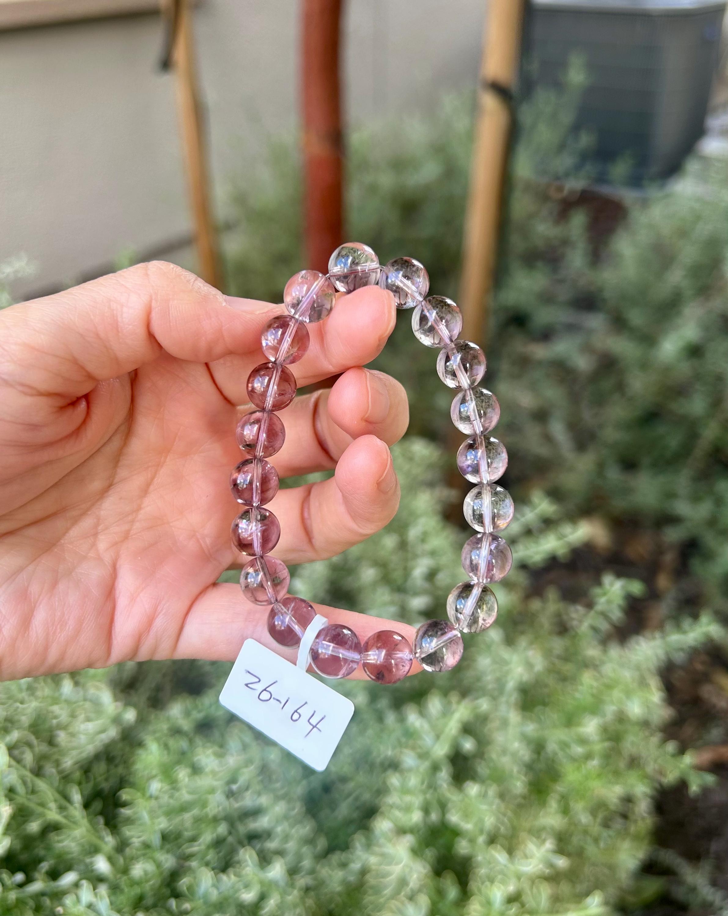 Clear Natural amethyst beads bracelet featuring, 9mm Amethyst Crystal Stretchy Bracelet, fits up to 16cm wrist (26-164)