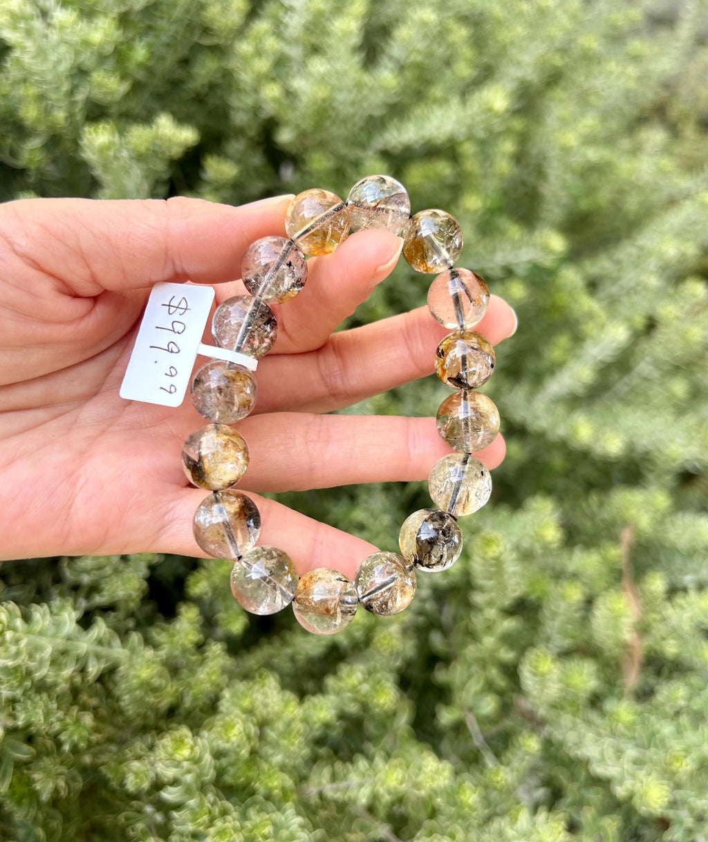 Healing Crystal, Herkimer Diamond Crystal Bracelet: High Frequency Healing Gemstone, Fits up to 17cm wrist  (26-037)