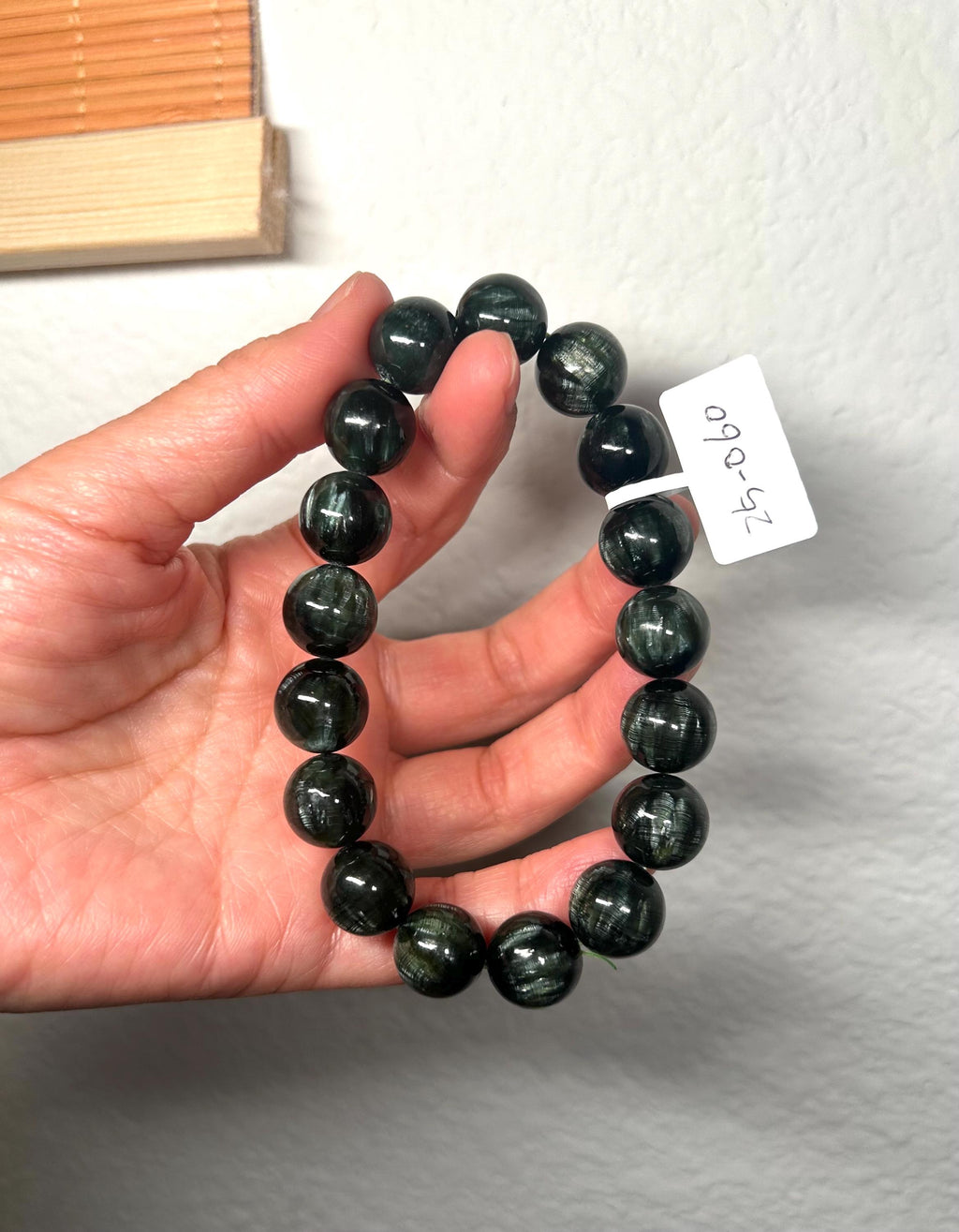 Chunky Green Seraphinite Beads Bracelet - 13mm, fits up to 18.5cm wrist (25-060)